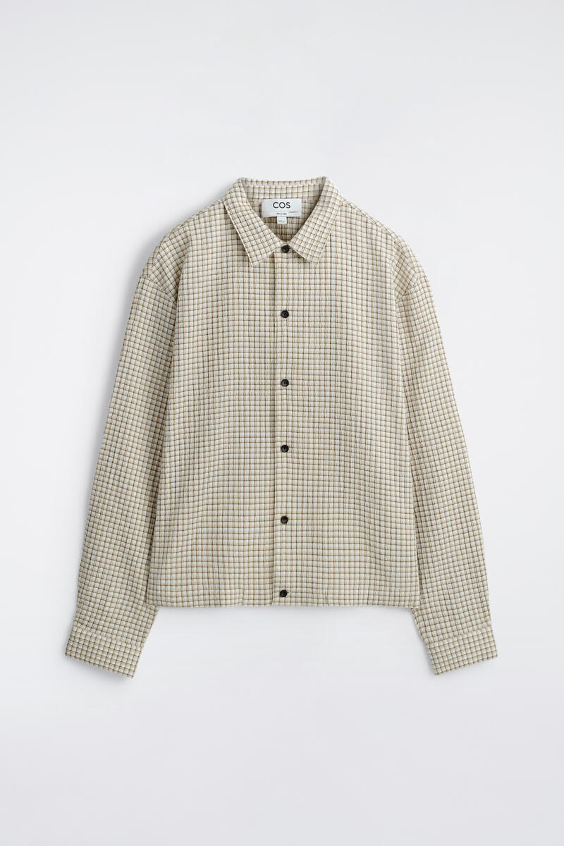 COS チェック柄 シアサッカーシャツ