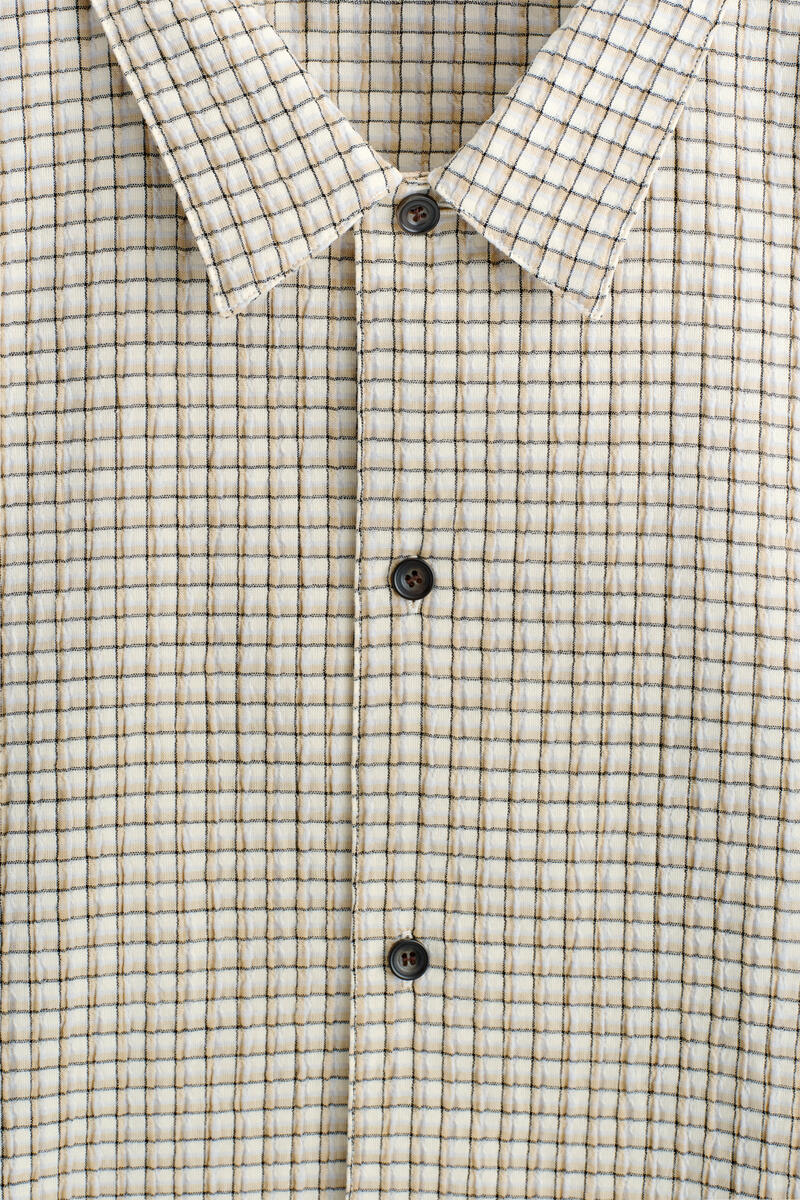 COS チェック柄 シアサッカーシャツ