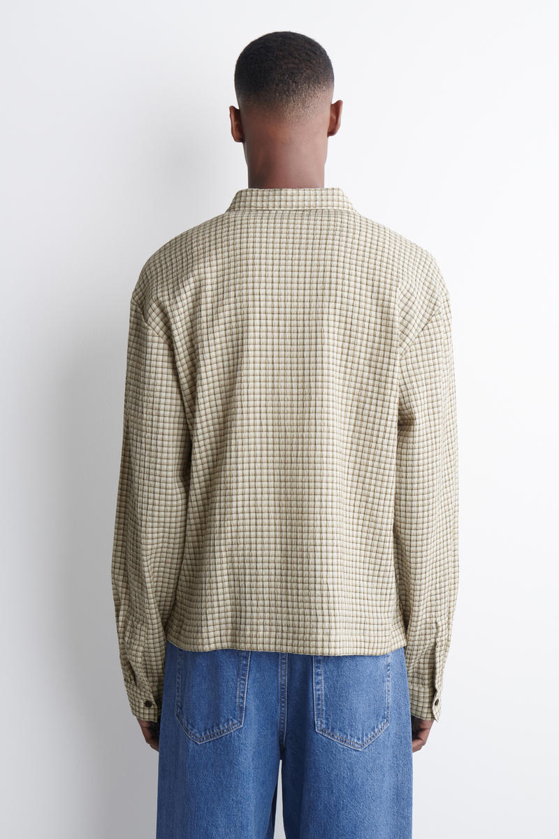 COS チェック柄 シアサッカーシャツ