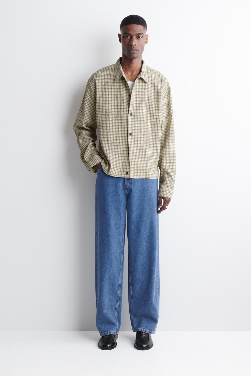 COS チェック柄 シアサッカーシャツ