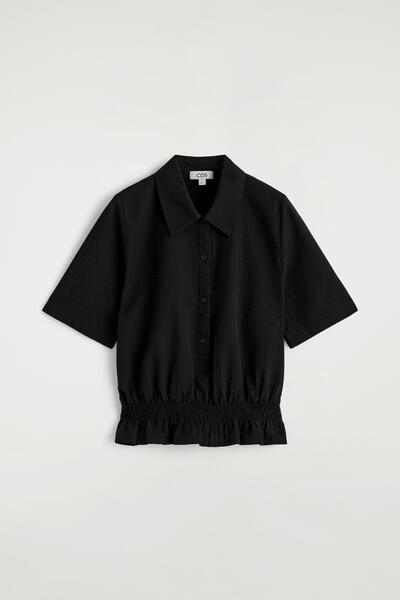 COS スモッキング シアサッカー シャツ