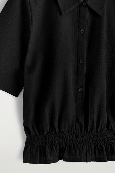 COS スモッキング シアサッカー シャツ