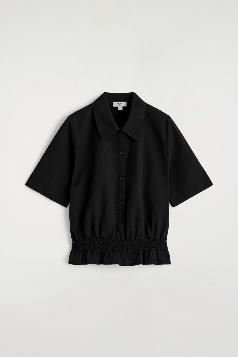 COS スモッキング シアサッカー シャツ