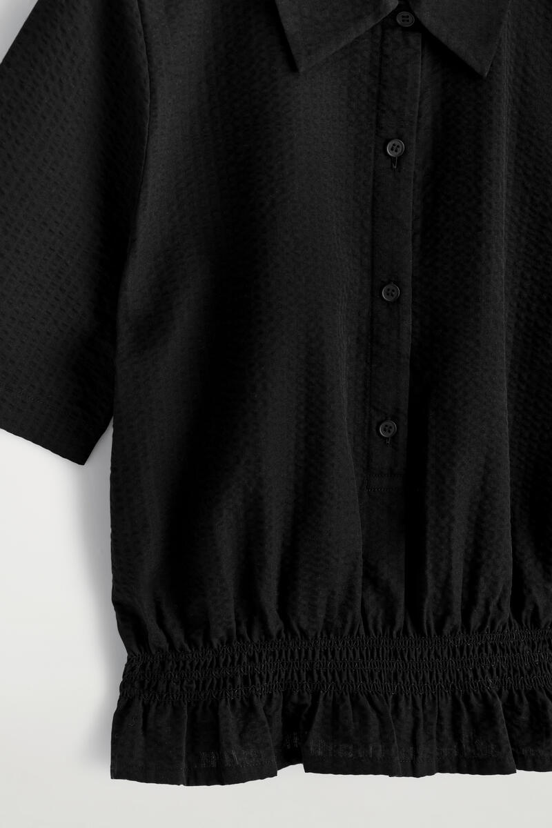 COS スモッキング シアサッカー シャツ