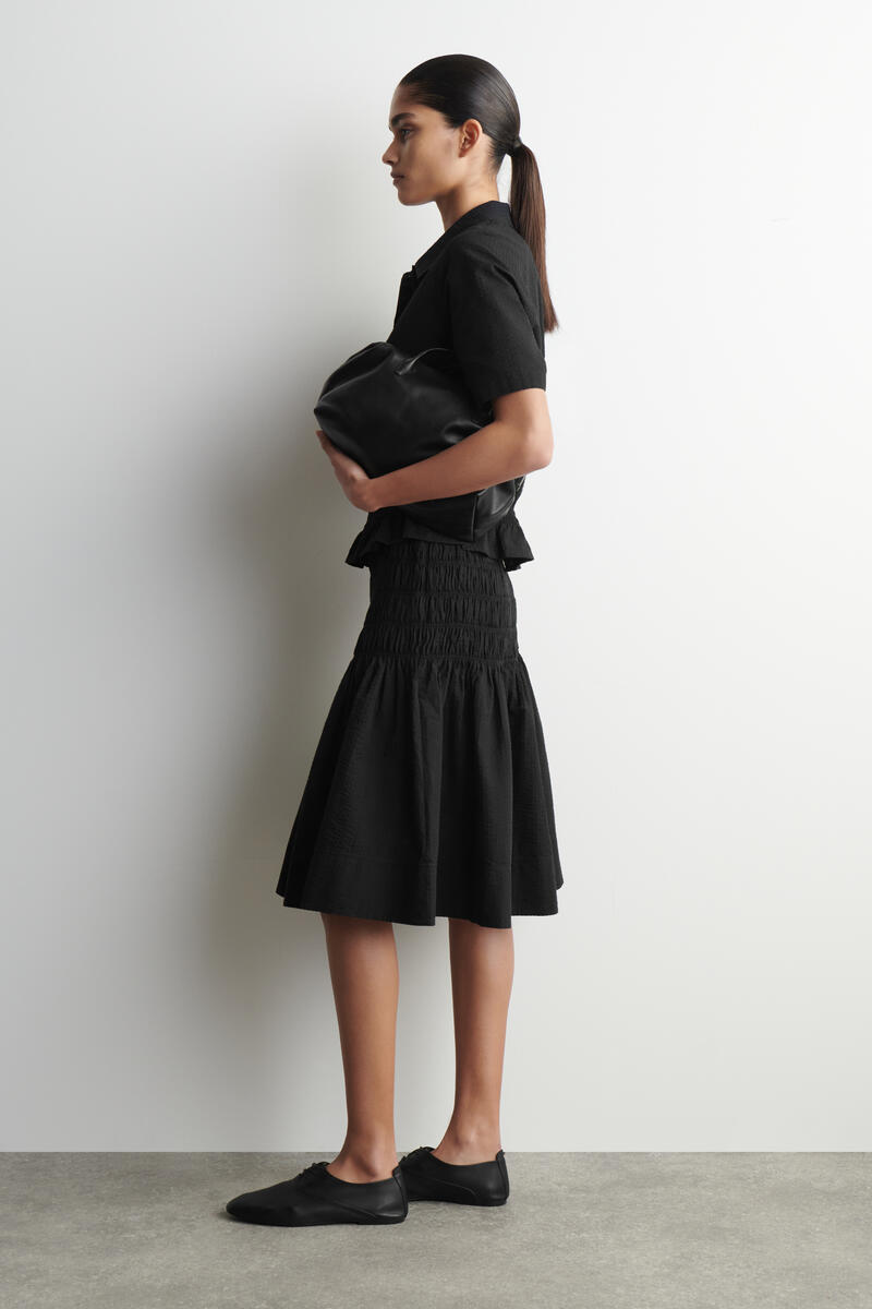 COS スモッキング シアサッカー シャツ