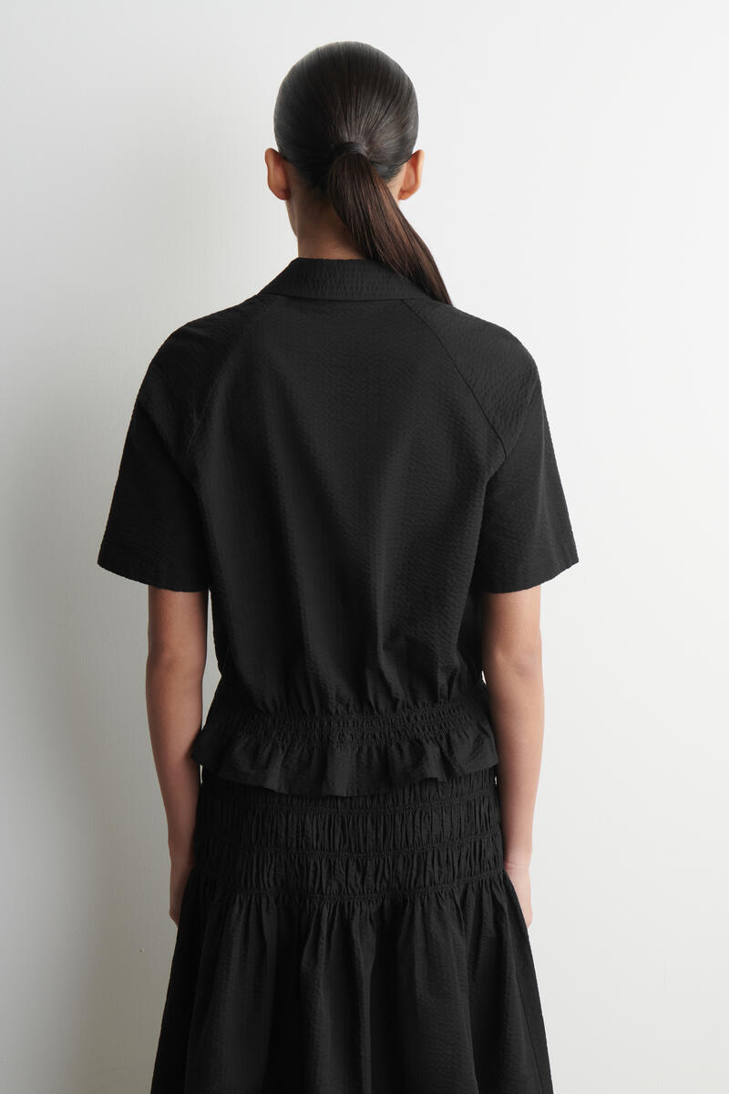 COS スモッキング シアサッカー シャツ