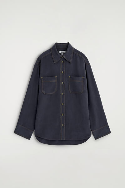 COS デニムエフェクト シルクシャツ