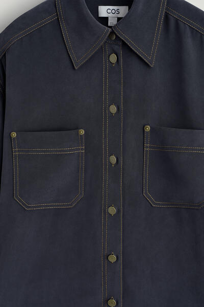 COS デニムエフェクト シルクシャツ
