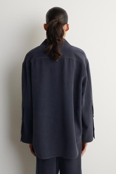 COS デニムエフェクト シルクシャツ