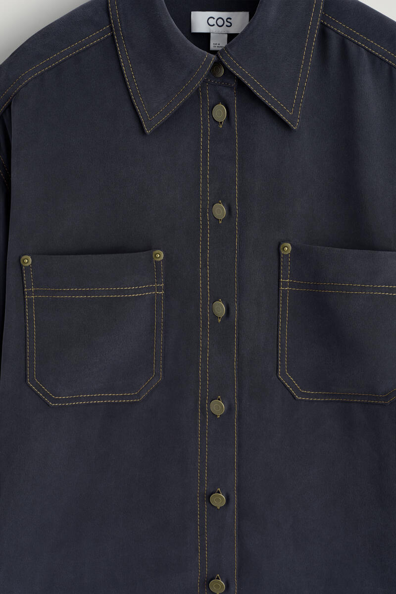 COS デニムエフェクト シルクシャツ
