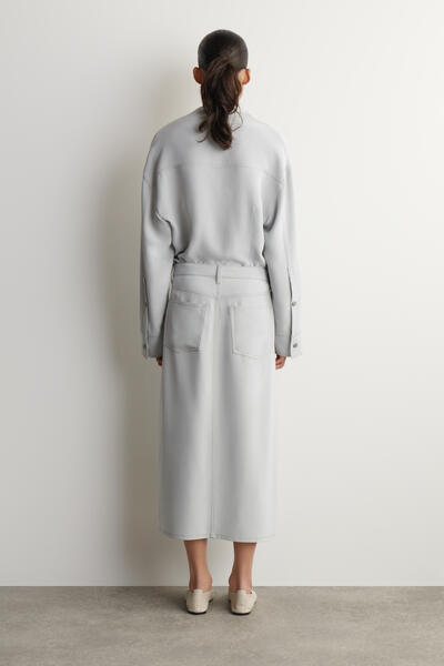 COS デニムエフェクト シルクミディスカート