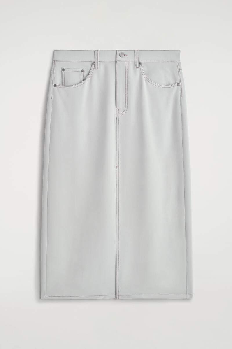 COS デニムエフェクト シルクミディスカート