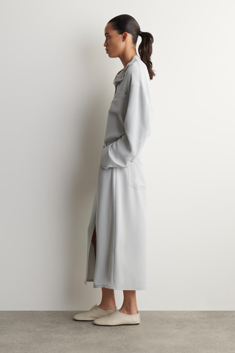 COS デニムエフェクト シルクミディスカート