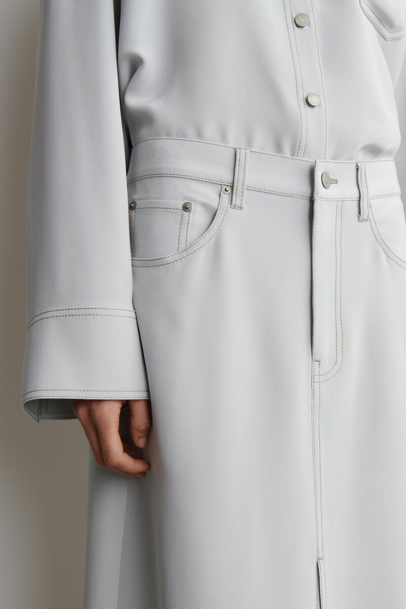 COS デニムエフェクト シルクミディスカート