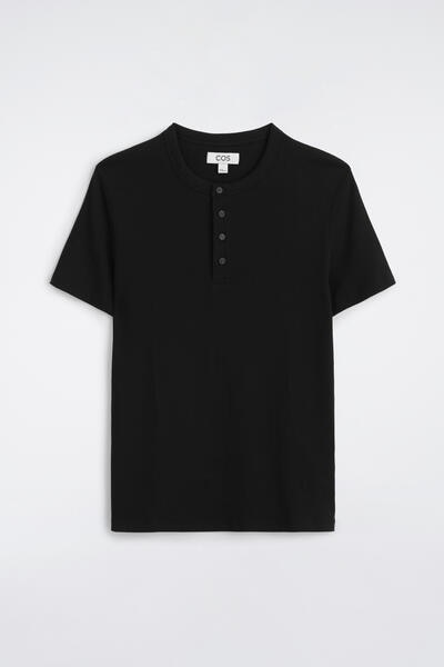 COS スリムフィット リブヘンリーTシャツ