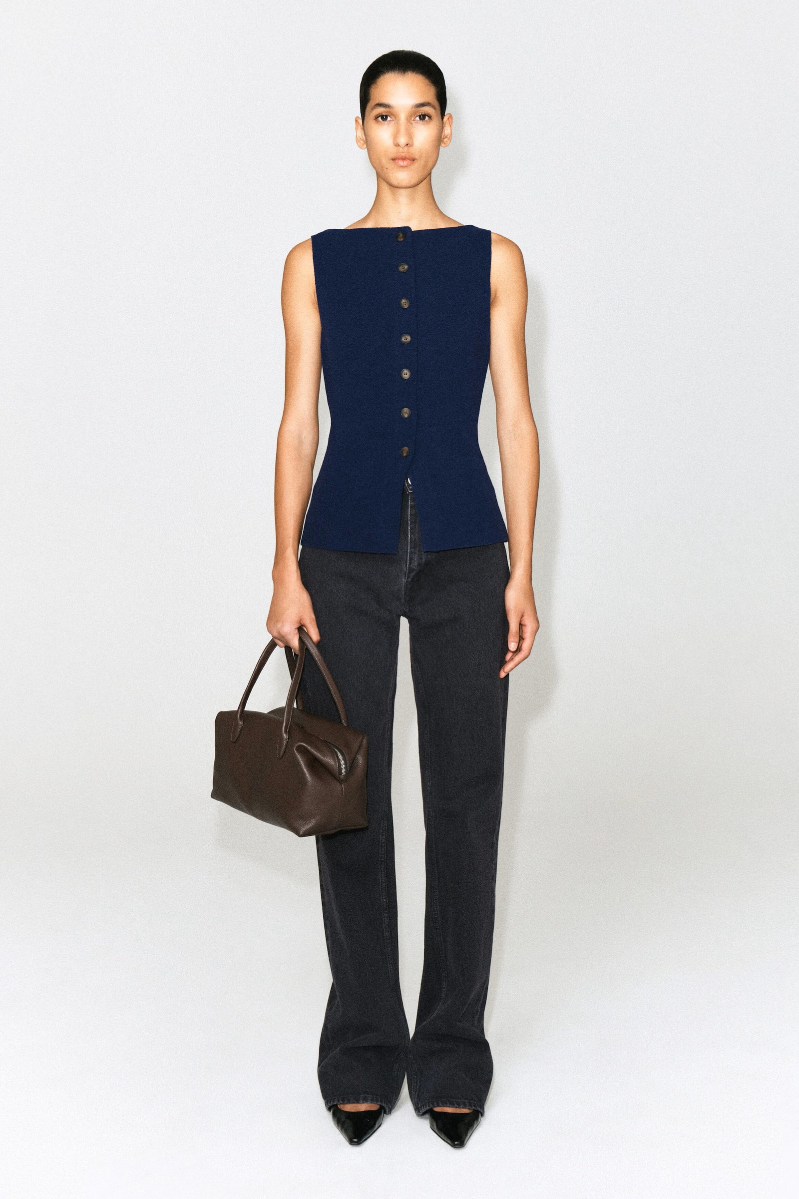 COTTON-BLEND CREPE WAISTCOAT コットンブレンド クレープ ベスト