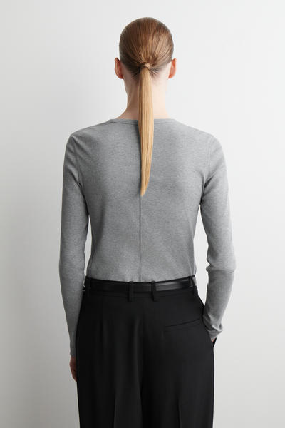 COS リブジャージー長袖トップス