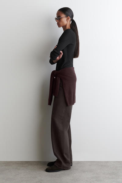 COS リブジャージー長袖トップス