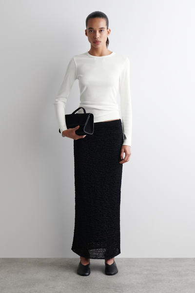 COS リブジャージー長袖トップス