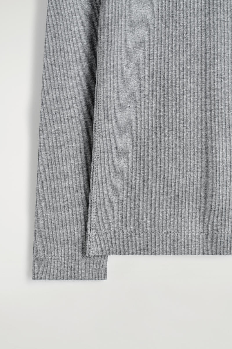 COS リブジャージー長袖トップス