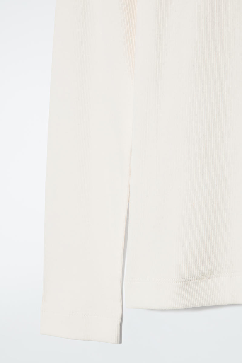 COS リブジャージー長袖トップス