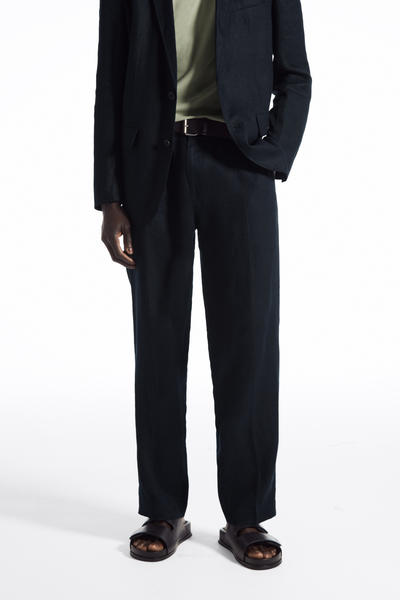 COS ストレートレッグゴムリネンパンツ