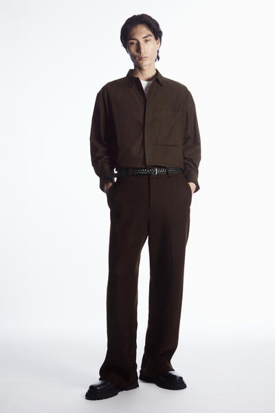 COS スリムウーブンレザーベルト