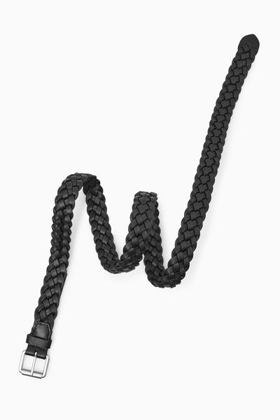 COS スリムウーブンレザーベルト