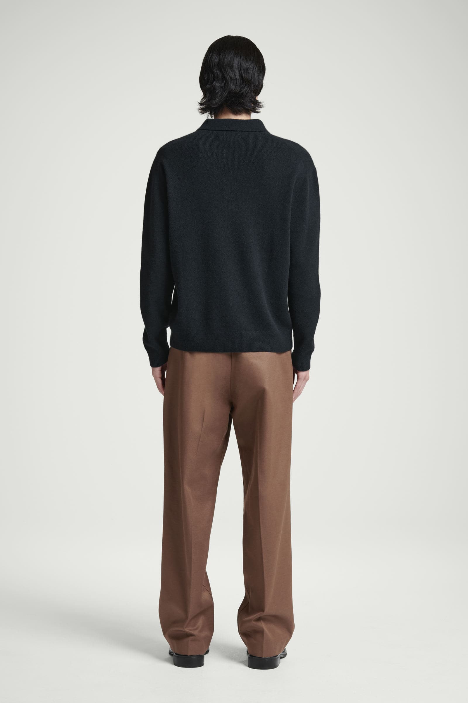 コルヘイス　COLHAY'S ダークブラウン ポロシャツ　カシミヤ　ニット コルヘイス COLHAY'S ダークブラウン ポロシャツ カシミヤ ニット