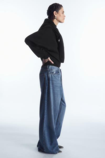 WIDE-LEG DRAWSTRING DENIM TROUSERS ワイドレッグ ドローストリング 