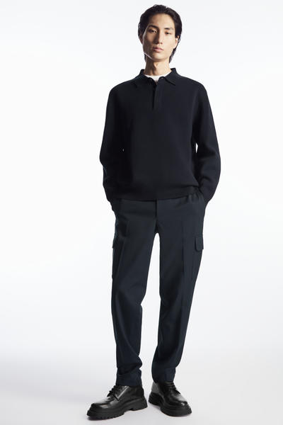 COS ミニマルニットポロシャツ