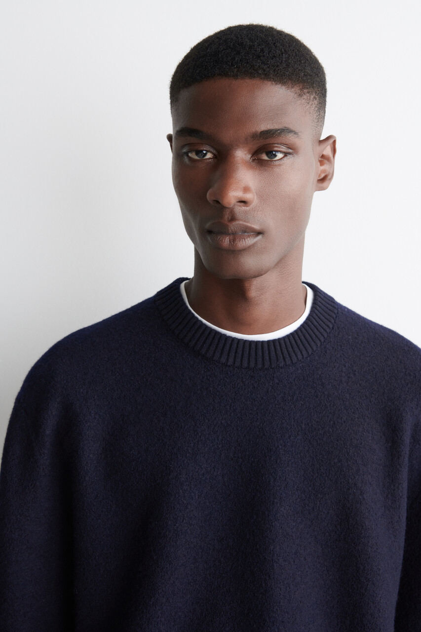 BOILED-WOOL CREW-NECK JUMPER ボイルドウールクルーネックセーター