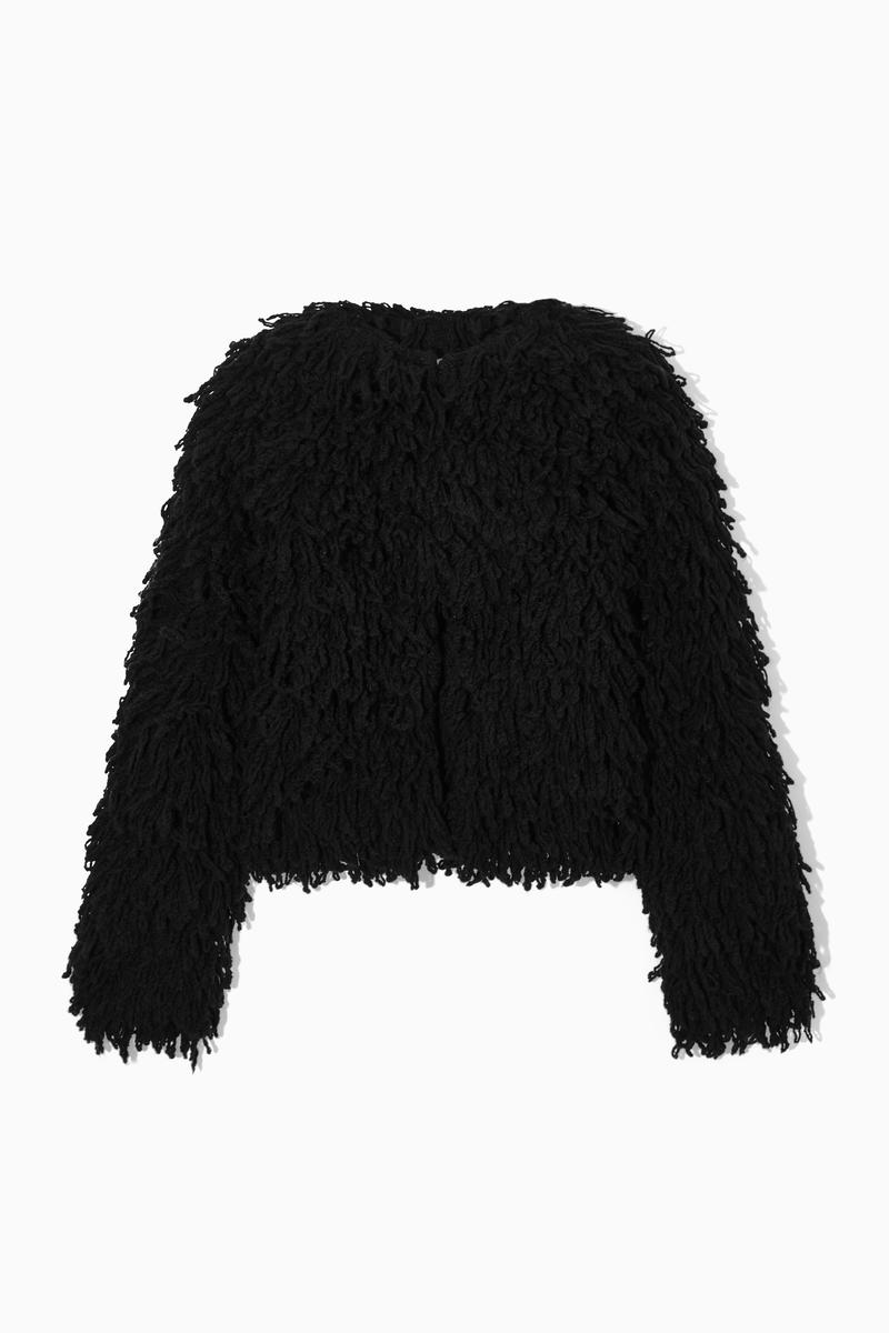 LOOP-KNIT WOOL JACKET ループニットウールジャケット ブラック｜COS