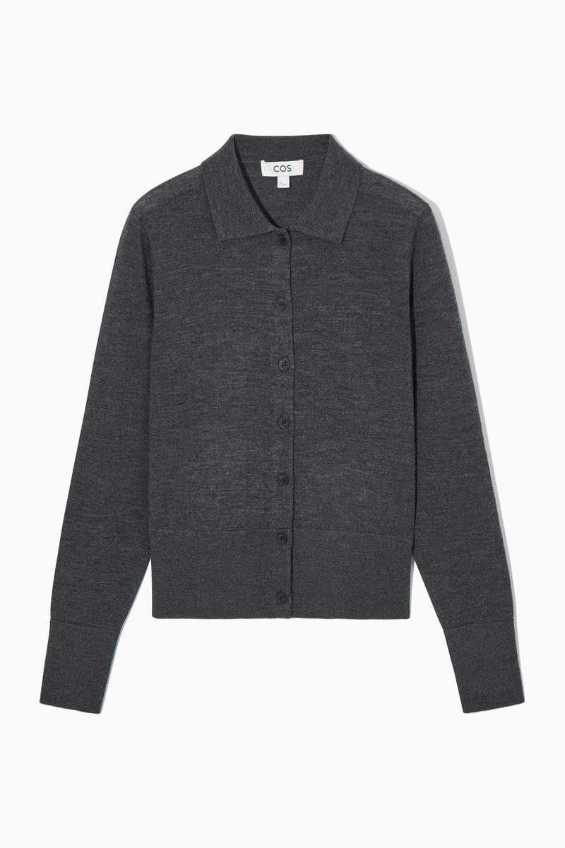 COS 完売　未使用　メリノウールカーディガン MERINO WOOL COLLARED CARDIGAN メリノウールカーディガン