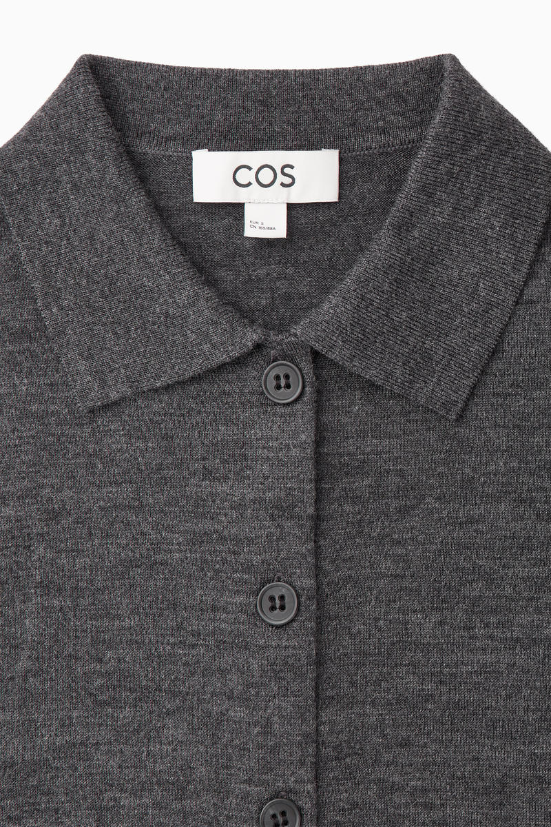 MERINO WOOL COLLARED CARDIGAN メリノウールカーディガン