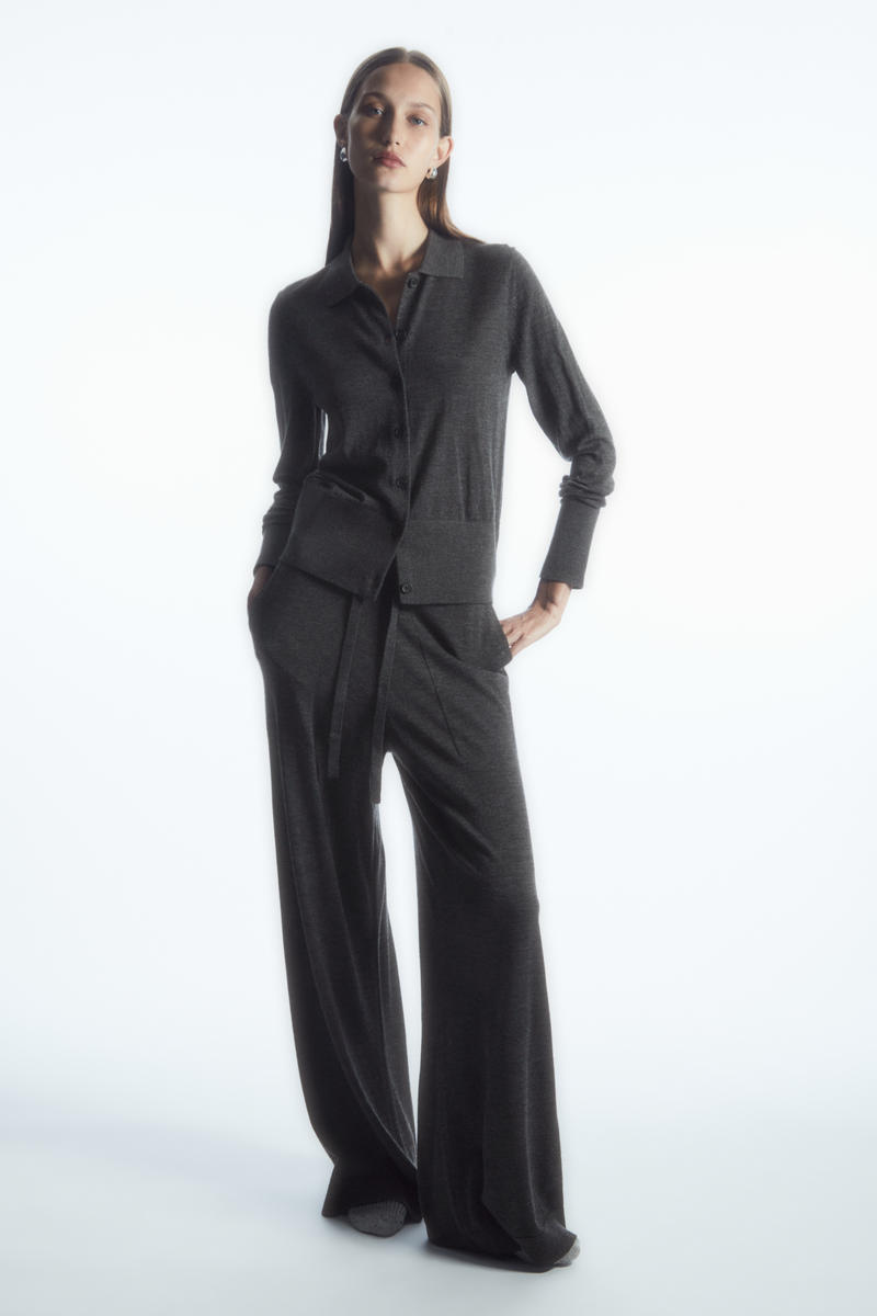 MERINO WOOL COLLARED CARDIGAN メリノウールカーディガン