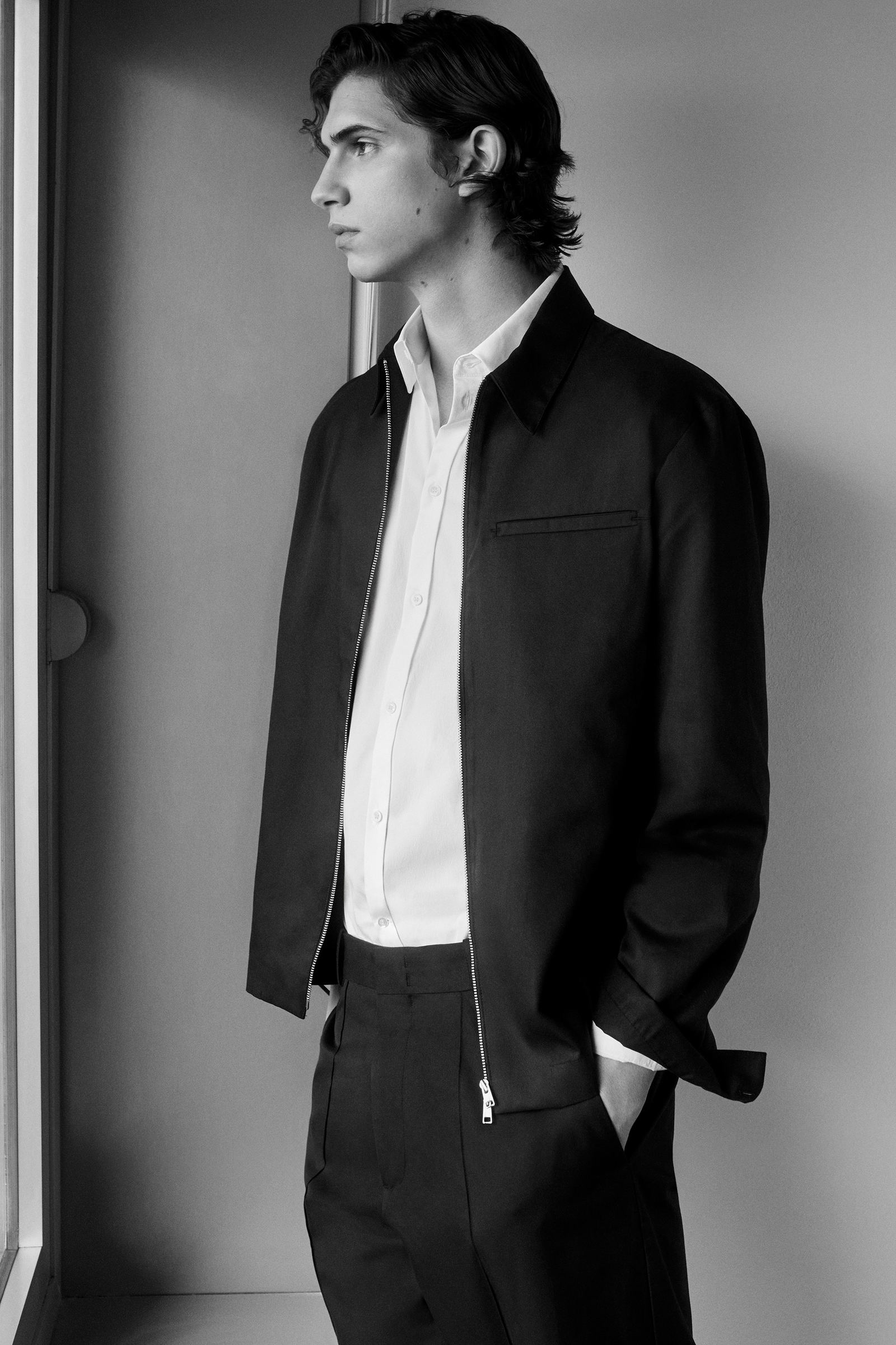 TWILL ZIP-UP SHIRT ツイルジップアップシャツ ブラック｜COS コス