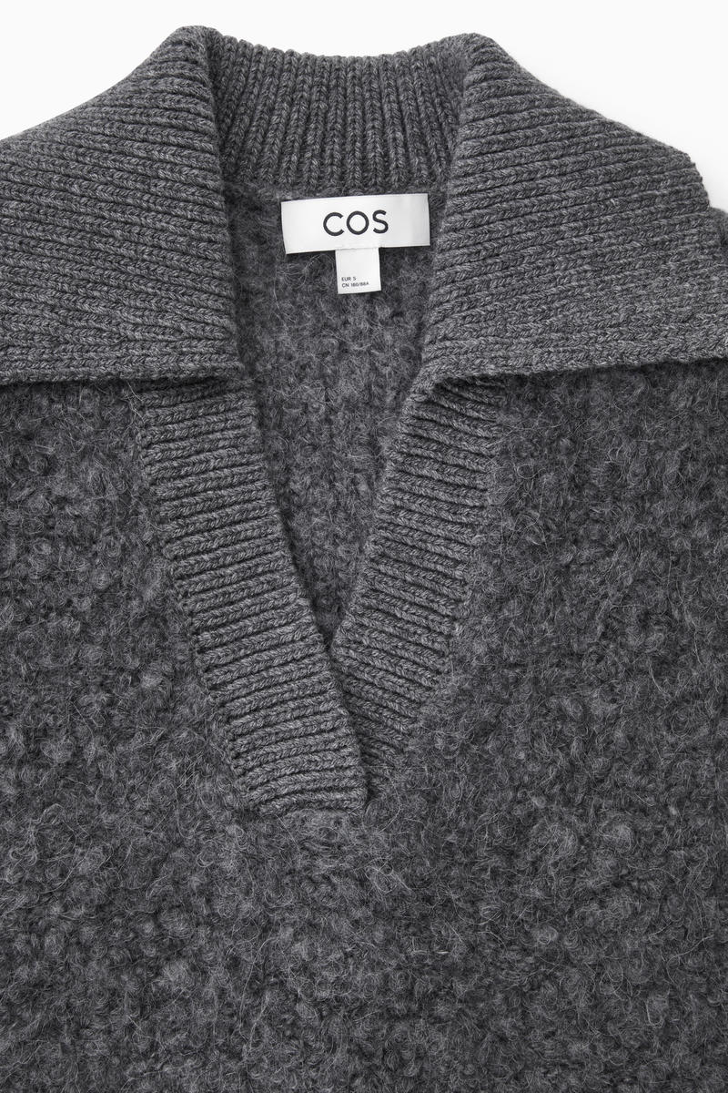 CROPPED BOUCLE-KNIT ALPACA-BLEND JUMPER クロップドブークレニット 