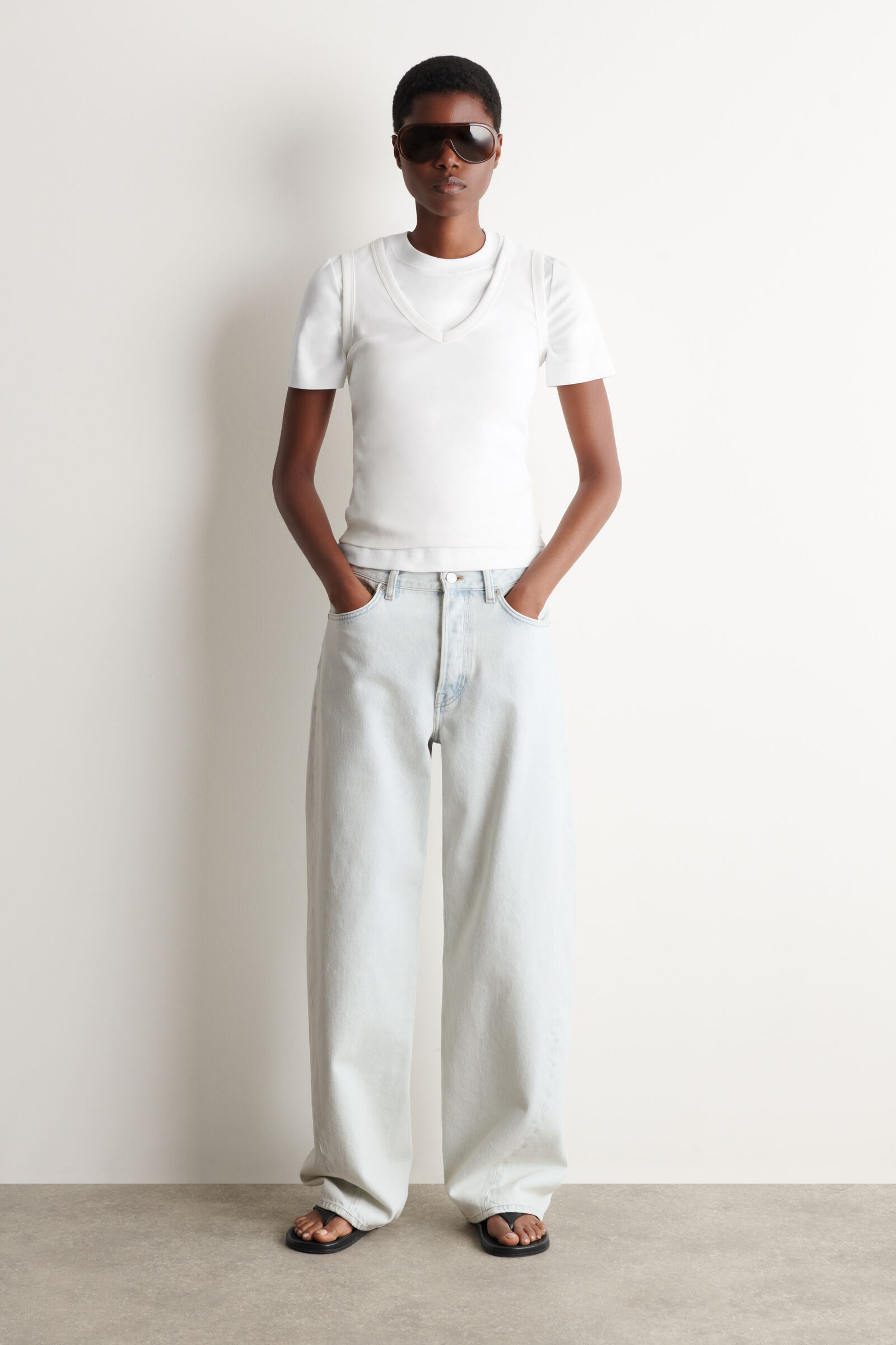 美品　エムズグレイシー　デニムコート　ベルト　ビジュー　フリンジ　フェミニン FACADE JEANS - STRAIGHT FACADE ジーンズ - フルレングスストレート