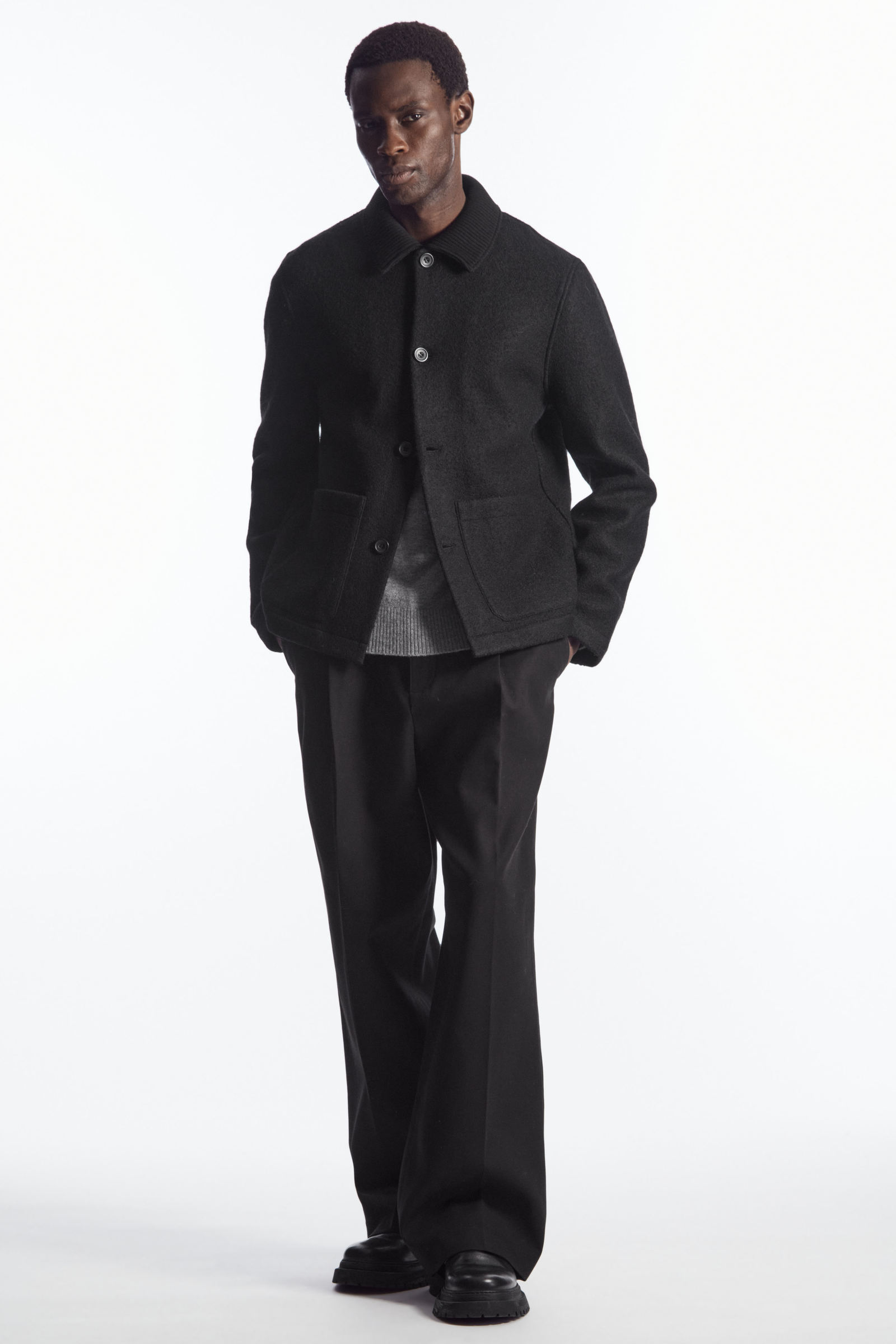 KNITTED-COLLAR OVERSHIRT ニットカラーオーバーシャツ｜COS コス 公式 