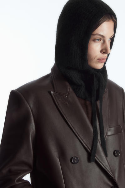 COS リブ編みアルパカブレンドバラクラバ