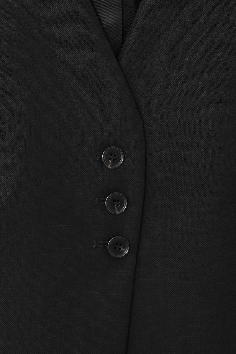 LONGLINE LINEN-BLEND WAISTCOAT ロングラインリネンブレンドベスト  