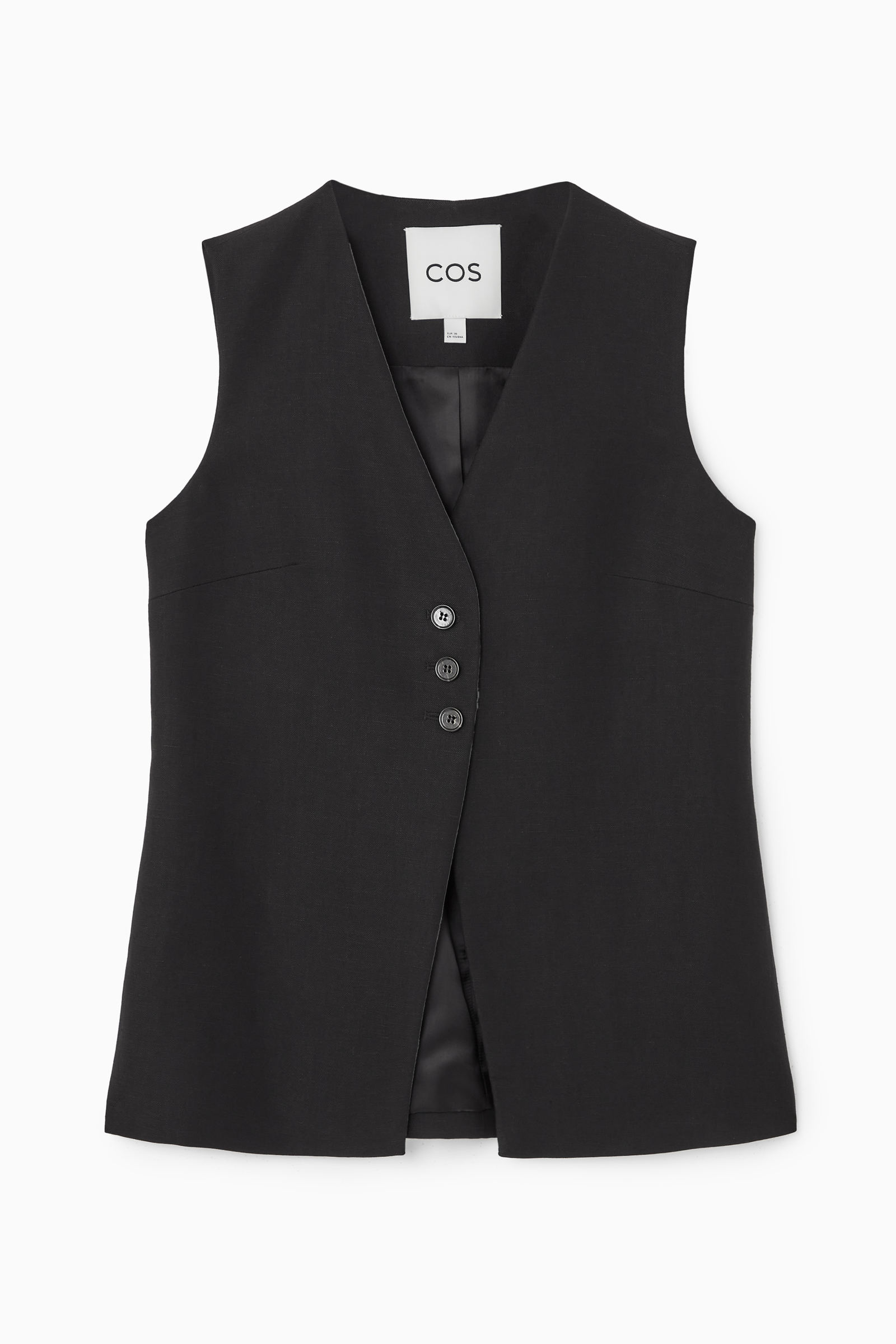 COS ロングラインリネンブレンドベスト LONGLINE LINEN-BLEND WAISTCOAT ロングラインリネンブレンドベスト