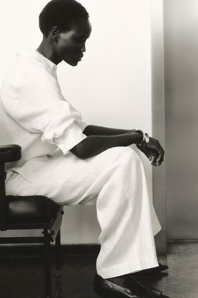 COS ワイドレッグテーラードリネンパンツ