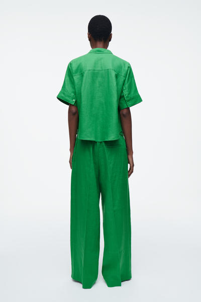 COS ワイドレッグテーラードリネンパンツ