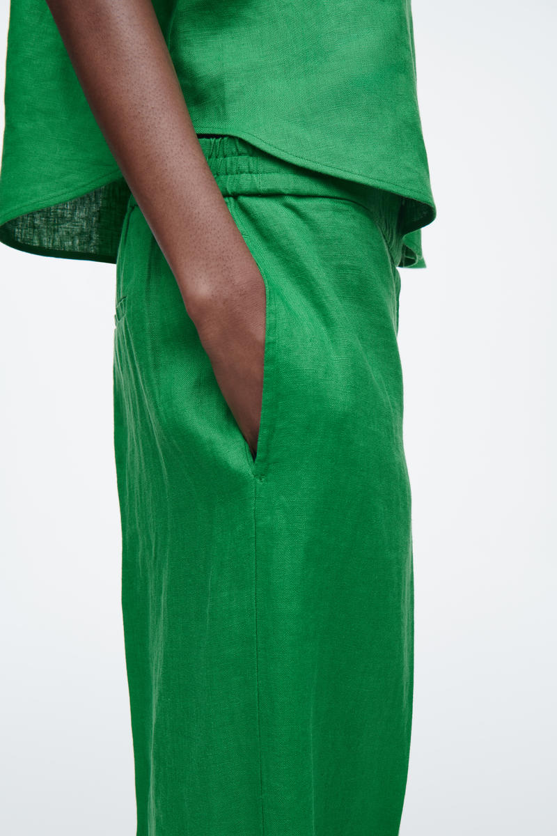 COS ワイドレッグテーラードリネンパンツ