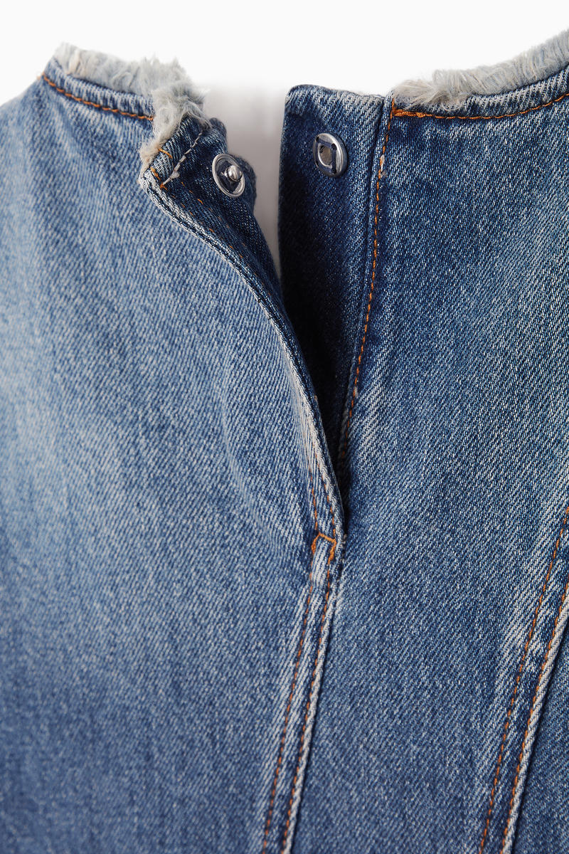 ASYMMETRIC PANELLED DENIM MIDI DRESS アシンメトリーパネル ASYMMETRIC PANELLED DENIM MIDI DRESS アシンメトリーパネル