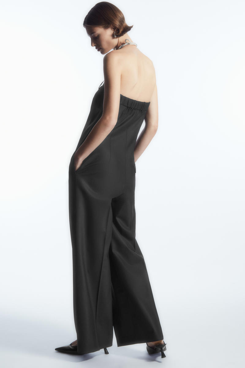 STRAPLESS WOOL TAILORED JUMPSUIT ストラップレスウールテーラード