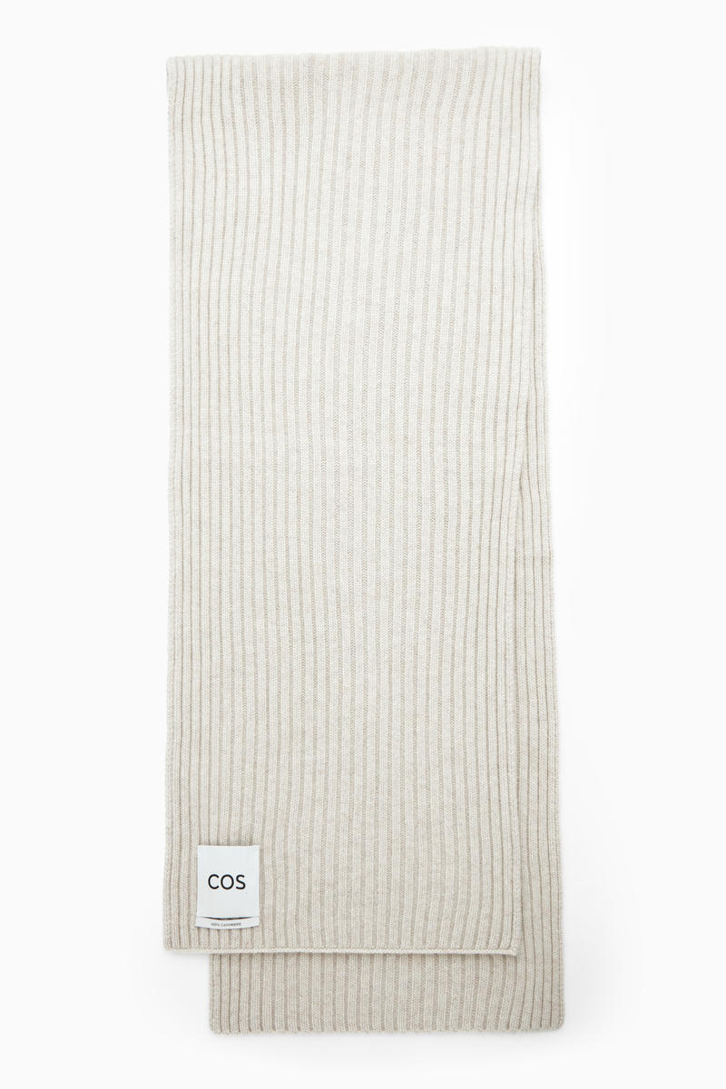COS チャンキーリブピュアカシミヤスカーフ