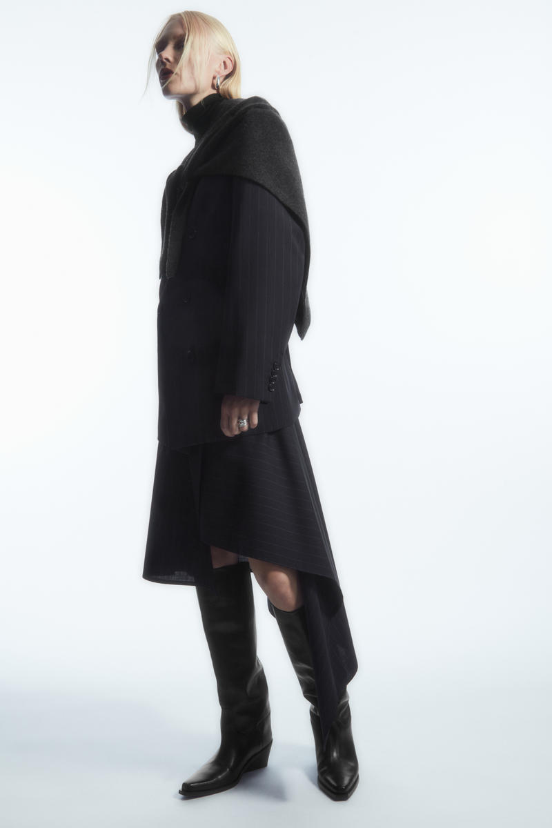 PURE CASHMERE SHAWL ピュアカシミヤショール ダークグレー｜COS コス